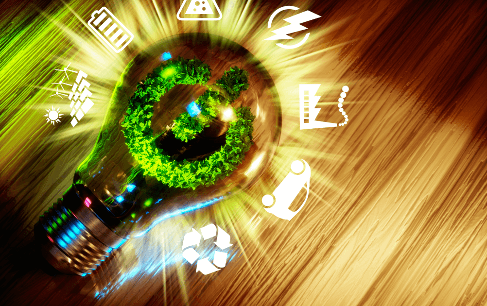 Digital technology and electrical energy graphic