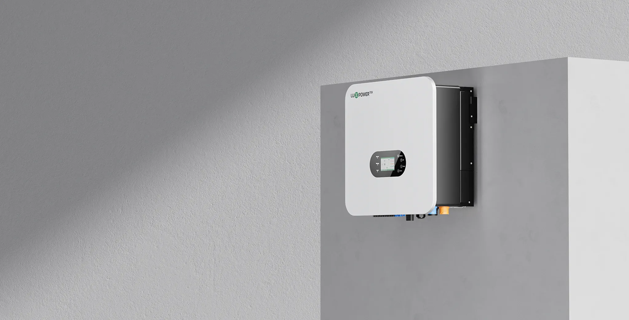 LuxpowerTek hybrid inverter and battery storage system at a solar home