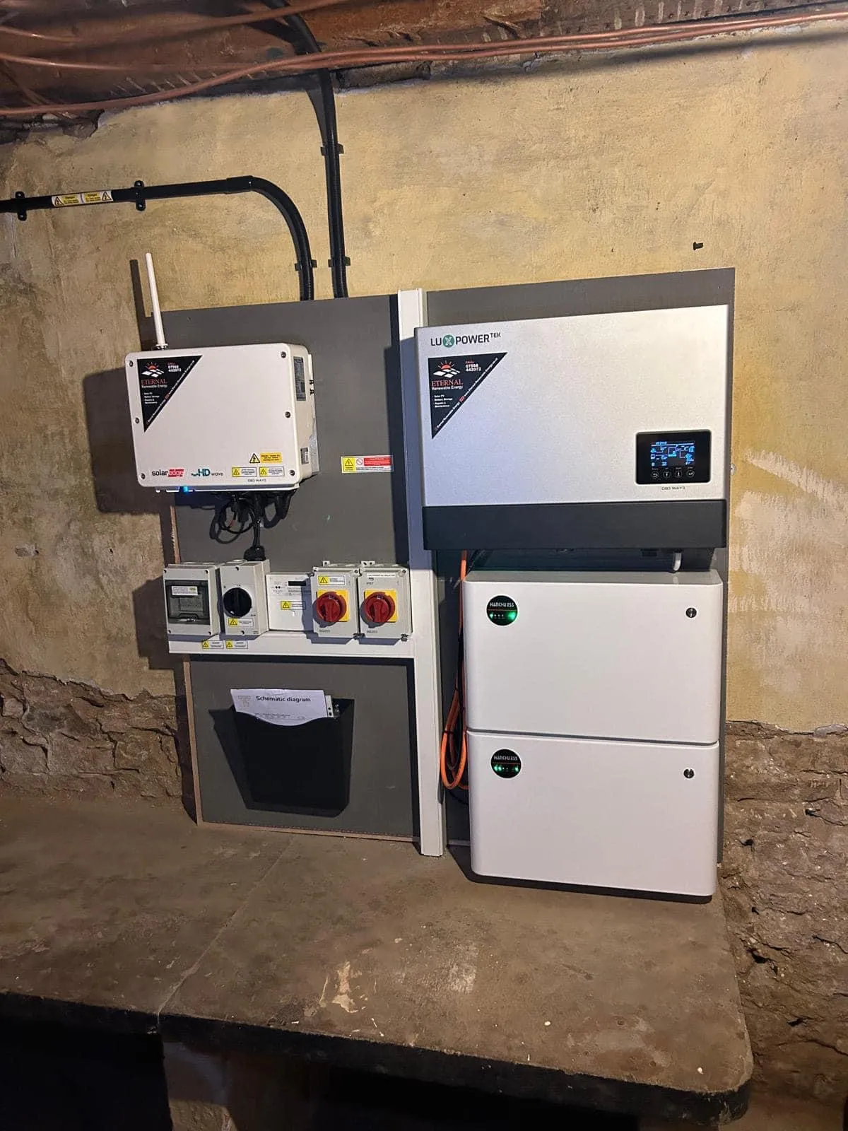 LuxpowerTek ACS 3600 installation 2 hybrid solar inverter