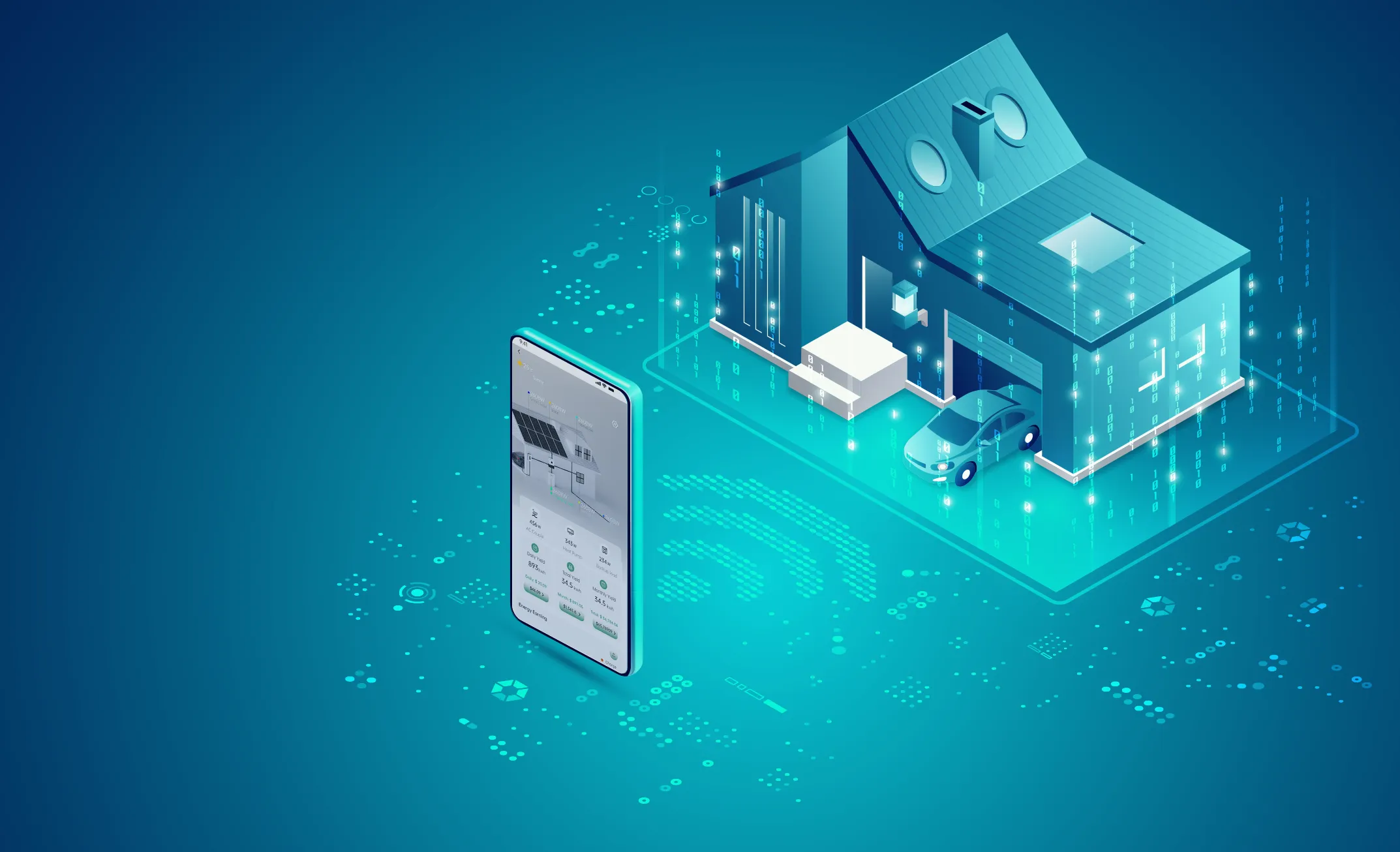 LuxpowerTek hybrid inverter and home battery storage system feature graphic
