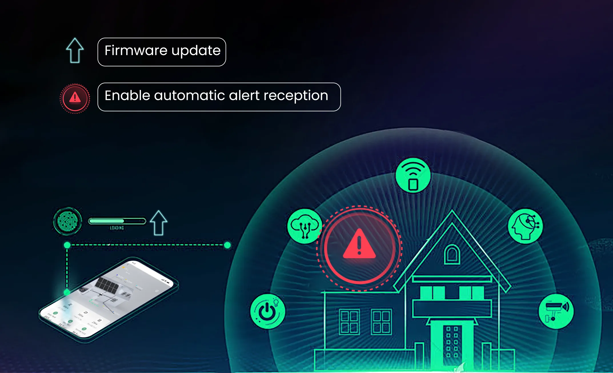 LuxpowerTek hybrid inverter and home battery storage system feature graphic