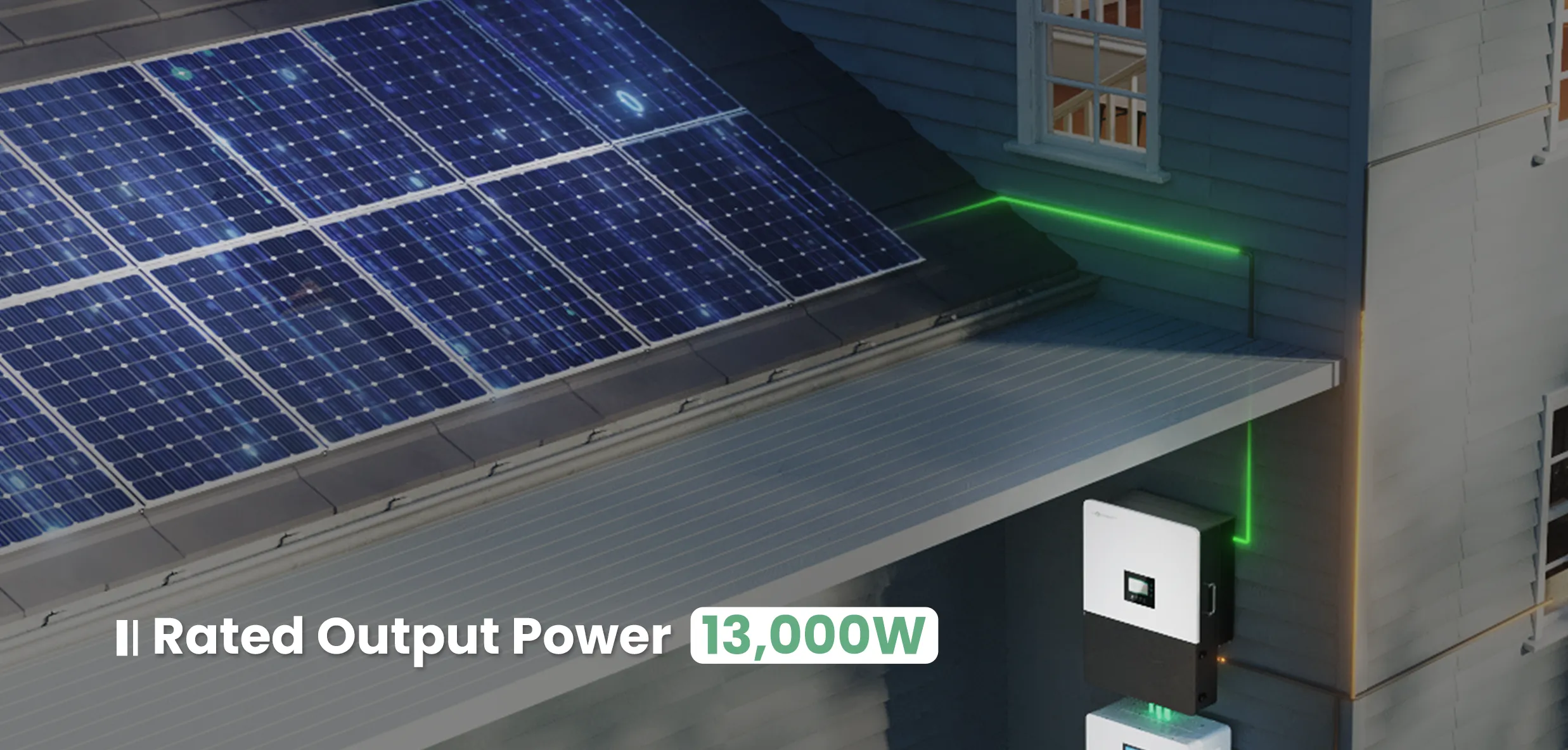 LuxpowerTek hybrid inverter and home battery storage system feature graphic