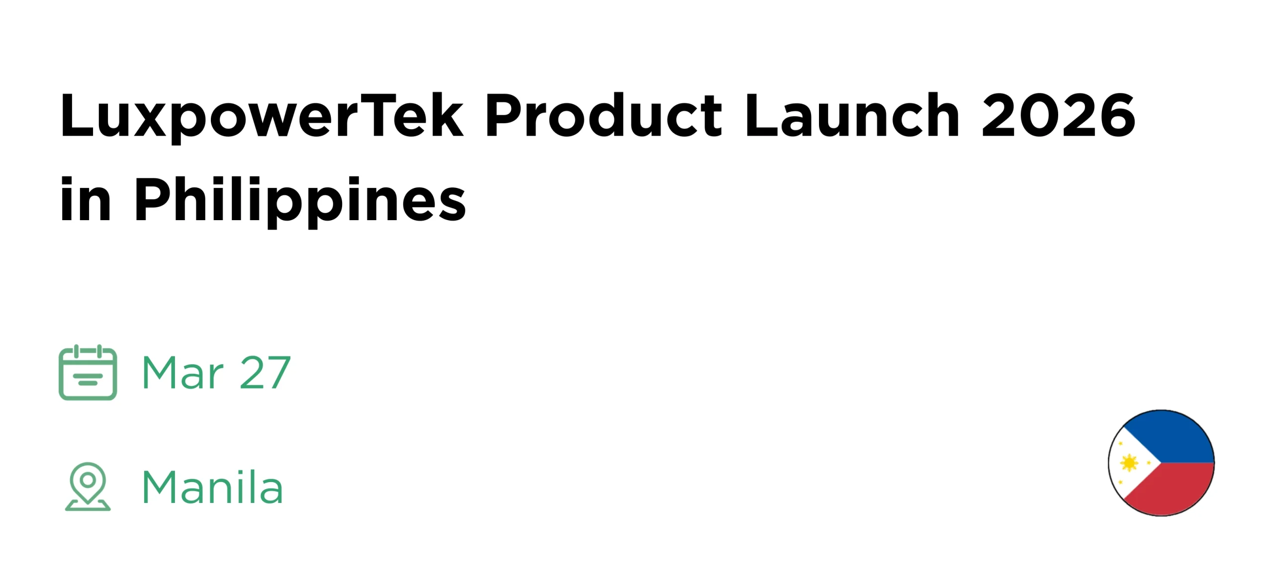 Lancement de produit aux Philippines LuxpowerTek