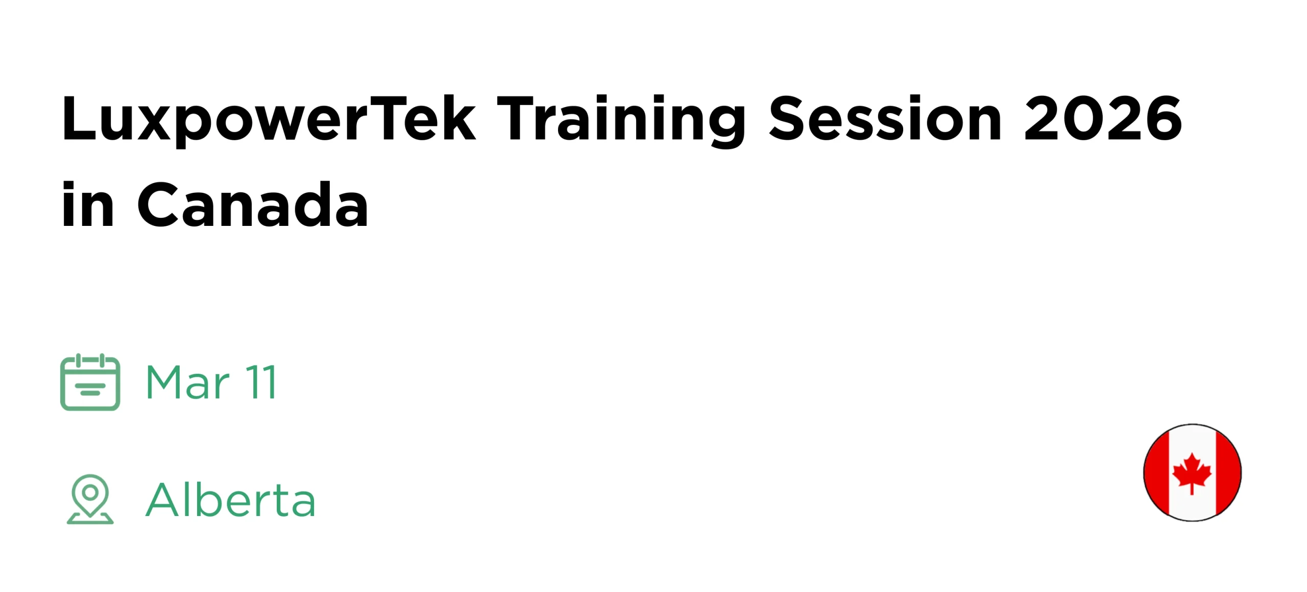 Session de formation LuxpowerTek au Canada
