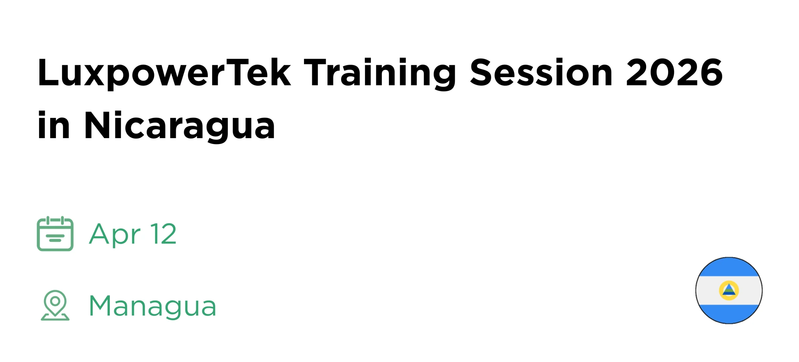 Session de formation LuxpowerTek au Nicaragua