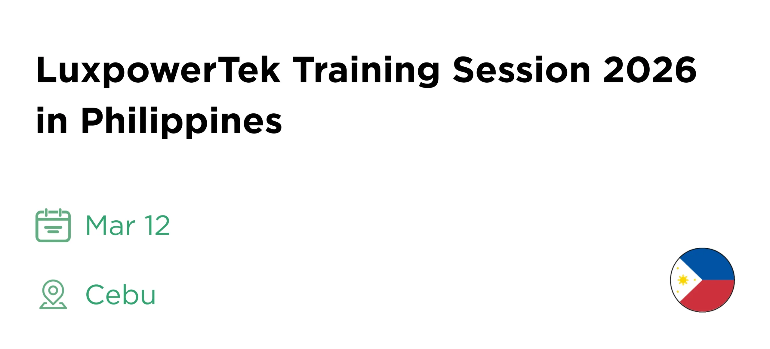 Session de formation LuxpowerTek aux Philippines