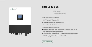 GEN2-LB-EU-3-6K best inverter for areas with frequent power outages